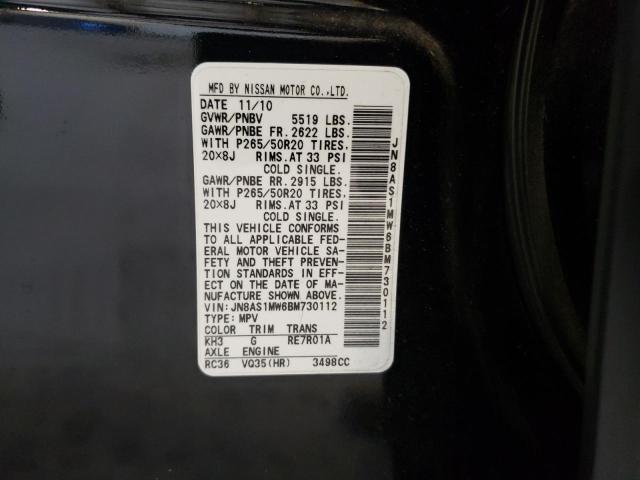 Photo 10 from auction – 2011 INFINITI FX35 with VIN JN8AS1MW6BM730112