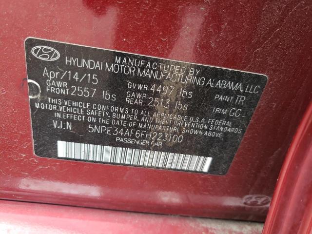 Photo 10 from auction – 2015 HYUNDAI SONATA SPO with VIN 5NPE34AF6FH223100