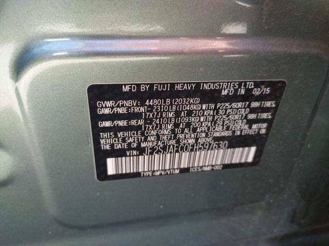 Photo 10 from auction – 2015 SUBARU FORESTER 2 with VIN JF2SJAFC0FH597630