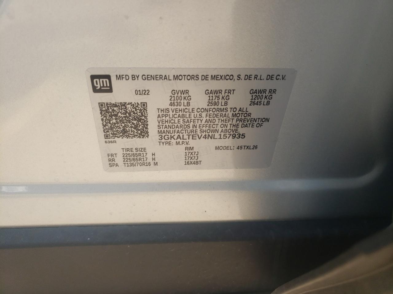 Photo 10 from auction – 2022 GMC TERRAIN SL with VIN 3GKALTEV4NL157935