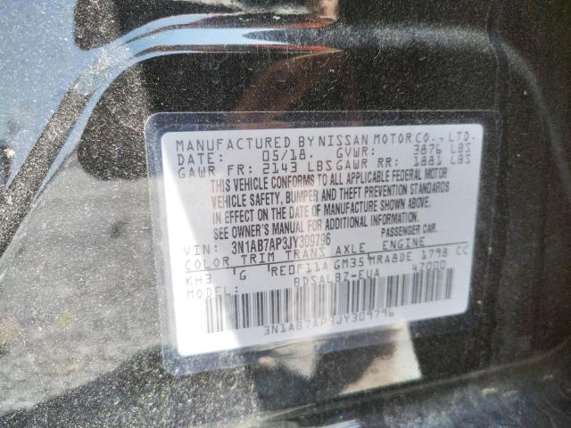 Photo 10 from auction – 2018 NISSAN SENTRA S with VIN 3N1AB7AP3JY309796