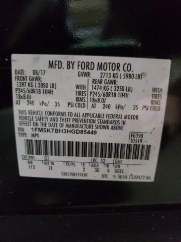 Photo 10 from auction – 2017 FORD EXPLORER with VIN 1FM5K7BH3HGD85449