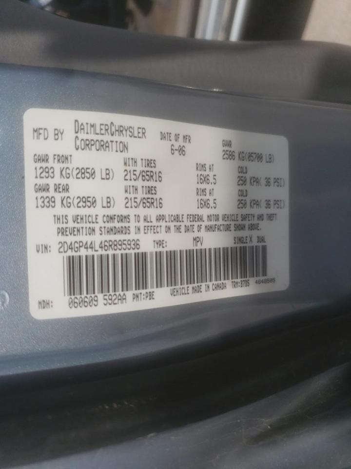 Photo 10 from auction – 2006 DODGE GRAND CARA with VIN 2D4GP44L46R895936