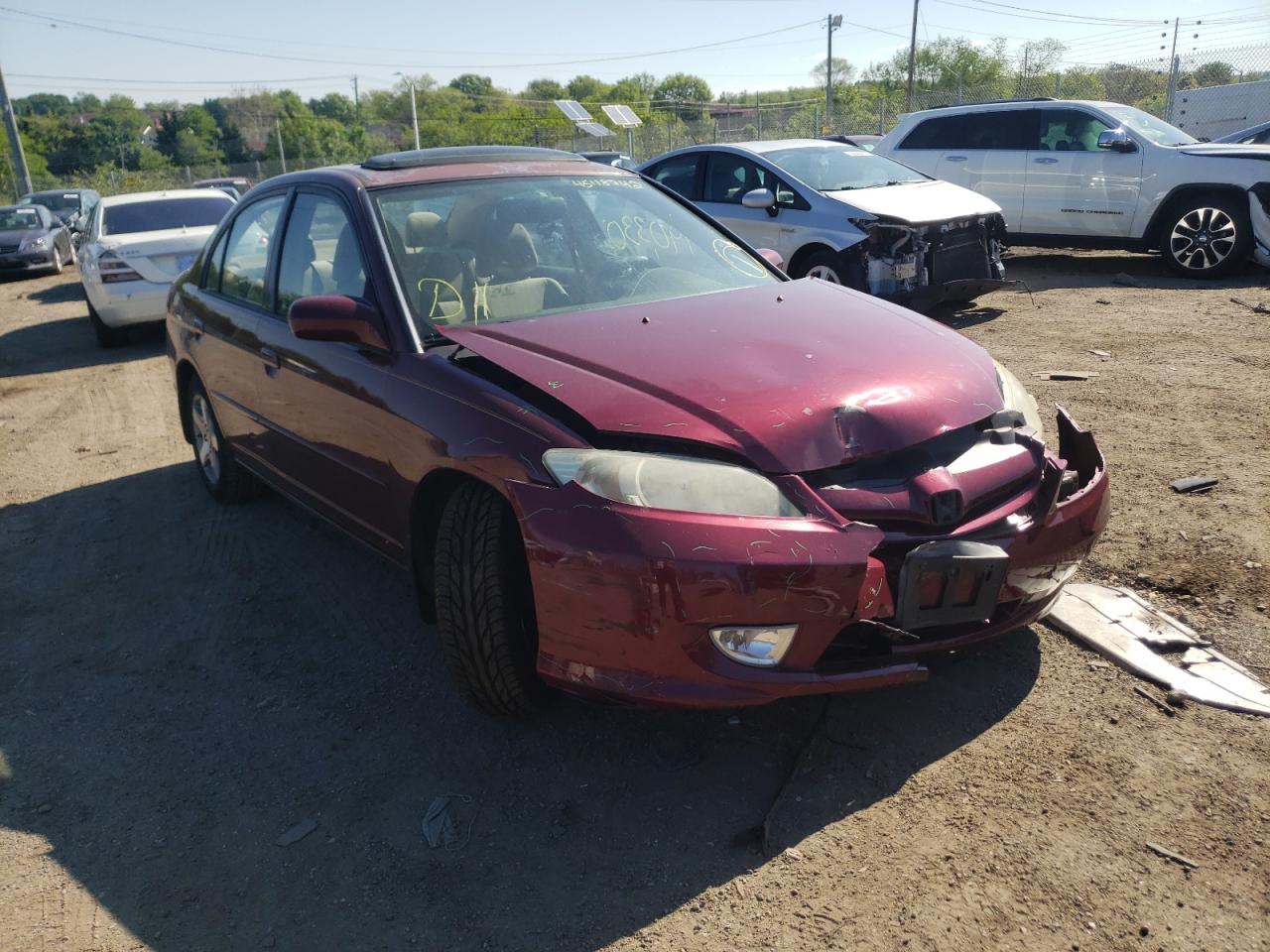 HONDA CIVIC EX 2004 with VIN 2HGES26864H541307 - Photo from auction