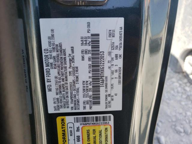 Photo 10 from auction – 2016 FORD MUSTANG with VIN 1FA6P8THXG5222053