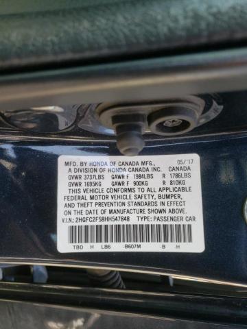 Photo 10 from auction – 2017 HONDA CIVIC LX with VIN 2HGFC2F58HH547848