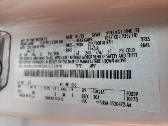 Zdjęcie 10 z aukcji – 2013 FORD ESCAPE SEL z VIN 1FMCU9H95DUC53818