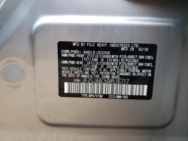 Photo 10 from auction – 2016 SUBARU FORESTER 2 with VIN JF2SJABC5GH536717
