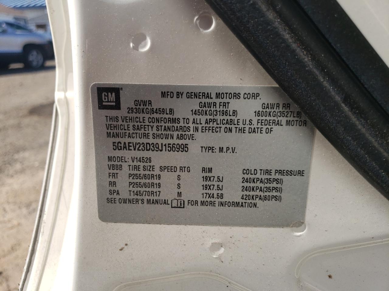 Photo 10 from auction – 2009 BUICK ENCLAVE CX with VIN 5GAEV23D39J156995