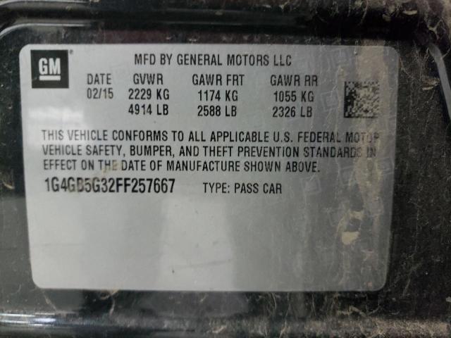 Photo 10 from auction – 2015 BUICK LACROSSE with VIN 1G4GB5G32FF257667