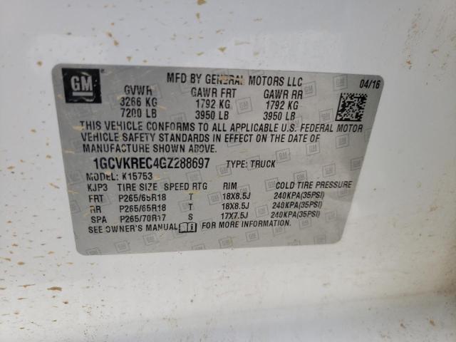 Photo 10 from auction – 2016 CHEVROLET SILVERADO with VIN 1GCVKREC4GZ288697