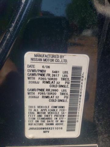 Photo 10 from auction – 2006 INFINITI FX35 with VIN JNRAS08W66X211016