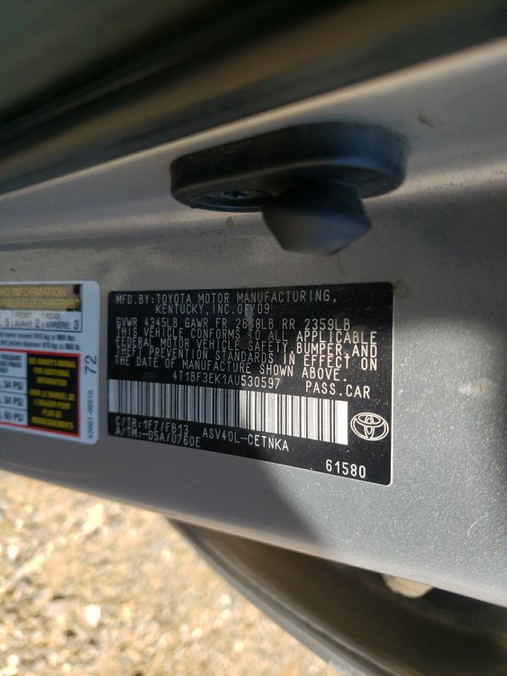 Photo 10 from auction – 2010 TOYOTA CAMRY BASE with VIN 4T1BF3EK1AU530597