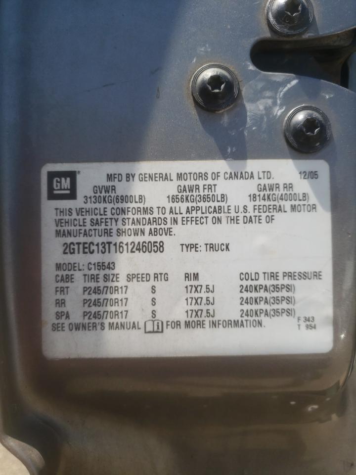 Photo 10 from auction – 2006 GMC NEW SIERRA with VIN 2GTEC13T161246058