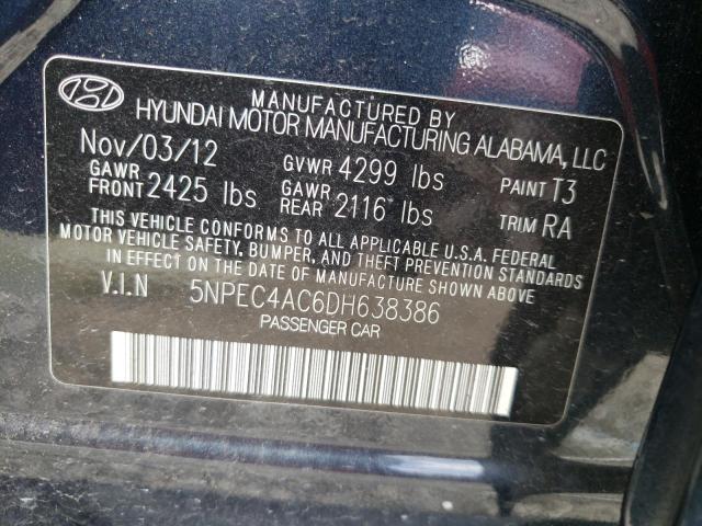 Photo 9 from auction – 2013 HYUNDAI SONATA SE with VIN 5NPEC4AC6DH638386
