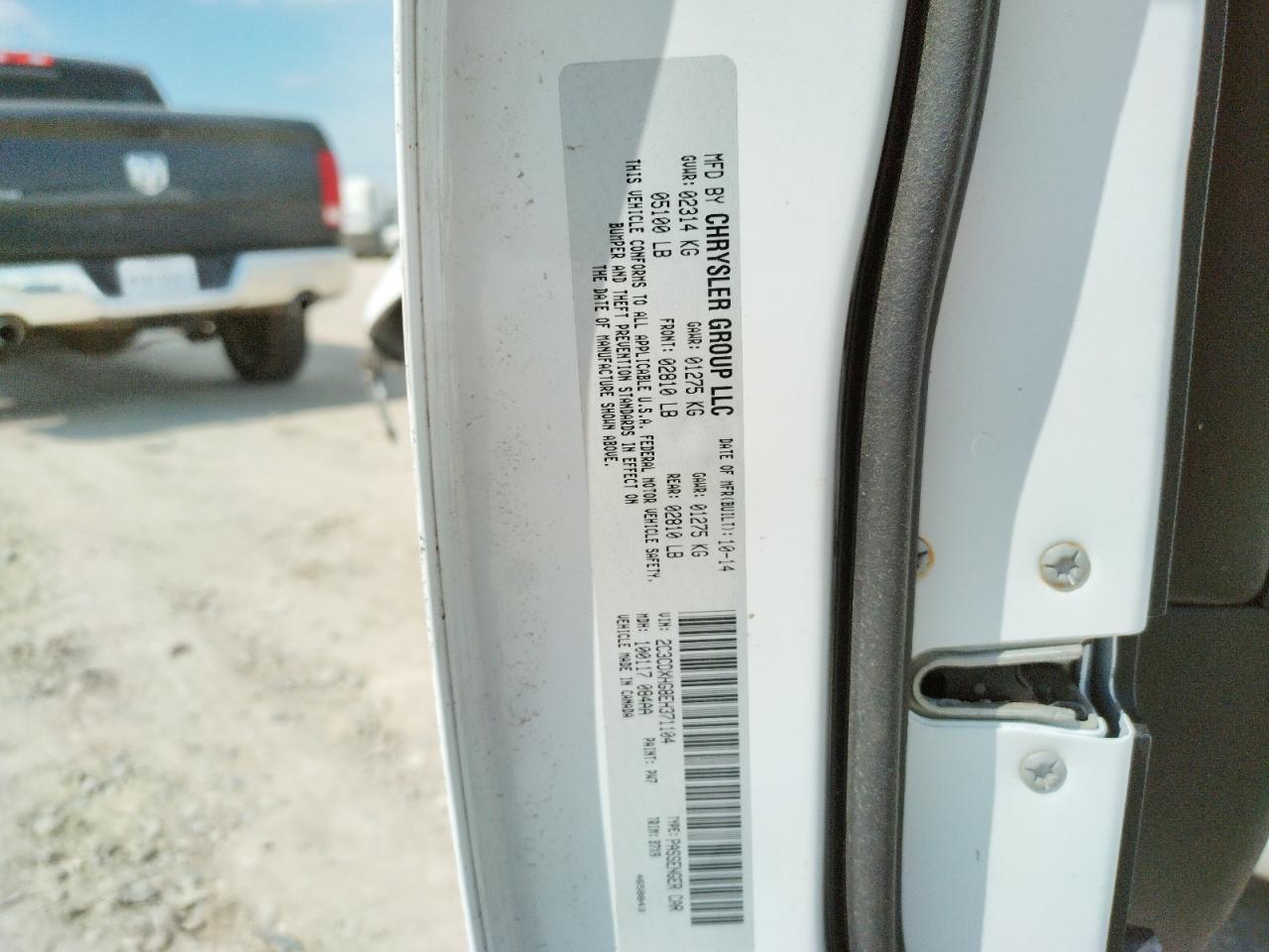 Photo 10 from auction – 2014 DODGE CHARGER SX with VIN 2C3CDXHG8EH371104