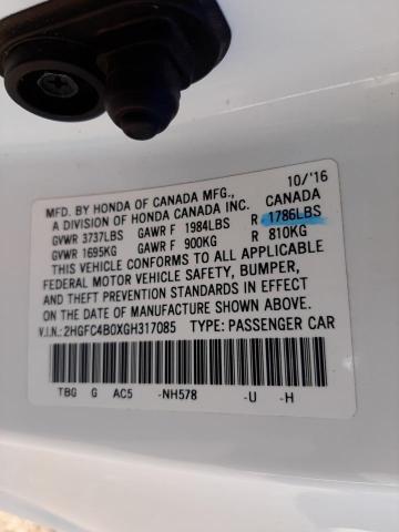 Photo 10 from auction – 2016 HONDA CIVIC LX with VIN 2HGFC4B0XGH317085