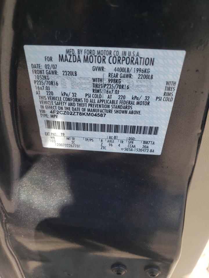 Photo 10 from auction – 2008 MAZDA TRIBUTE I with VIN 4F2CZ02Z78KM04587