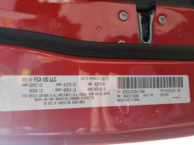 Photo 10 from auction – 2016 DODGE CHARGER SX with VIN 2C3CDXJG7GH117834