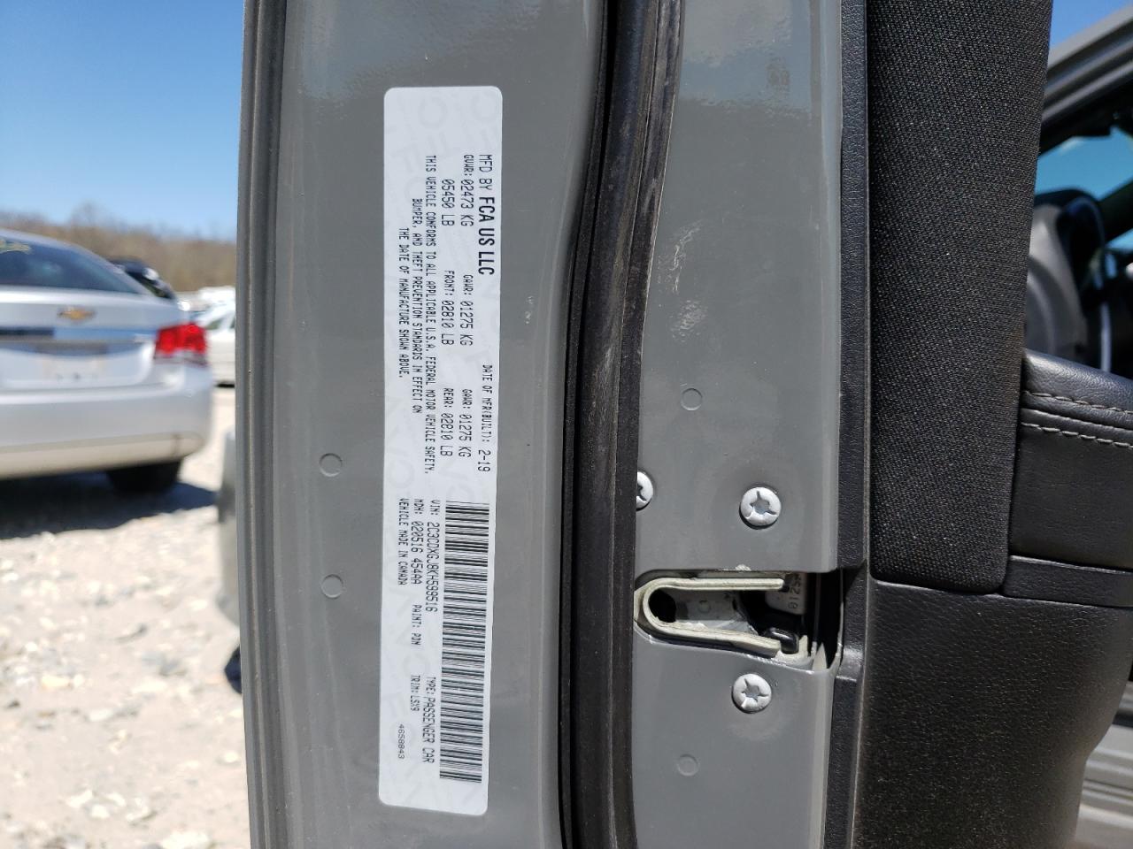 Photo 10 from auction – 2019 DODGE CHARGER SC with VIN 2C3CDXGJ8KH599516