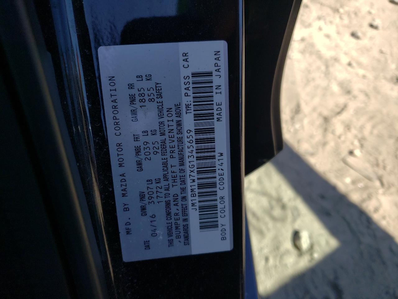 Photo 10 from auction – 2016 MAZDA 3 TOURING with VIN JM1BM1W7XG1345659