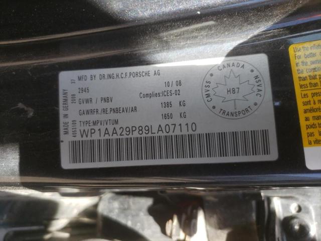 Photo 10 from auction – 2009 PORSCHE CAYENNE with VIN WP1AA29P89LA07110
