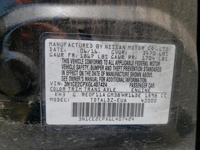 Photo 10 from auction – 2016 NISSAN VERSA NOTE with VIN 3N1CE2CPXGL407424