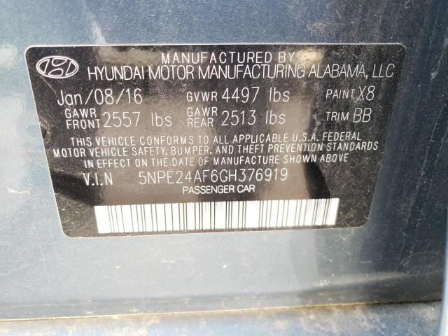 Photo 10 from auction – 2016 HYUNDAI SONATA SE with VIN 5NPE24AF6GH376919