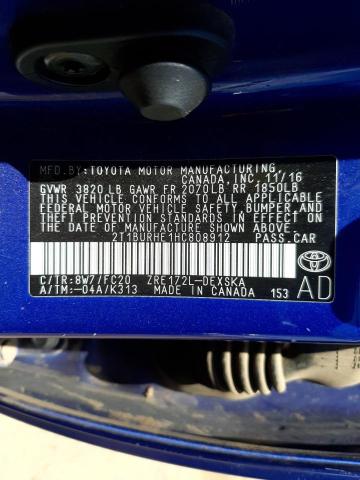 Photo 10 from auction – 2017 TOYOTA COROLLA with VIN 2T1BURHE1HC808912