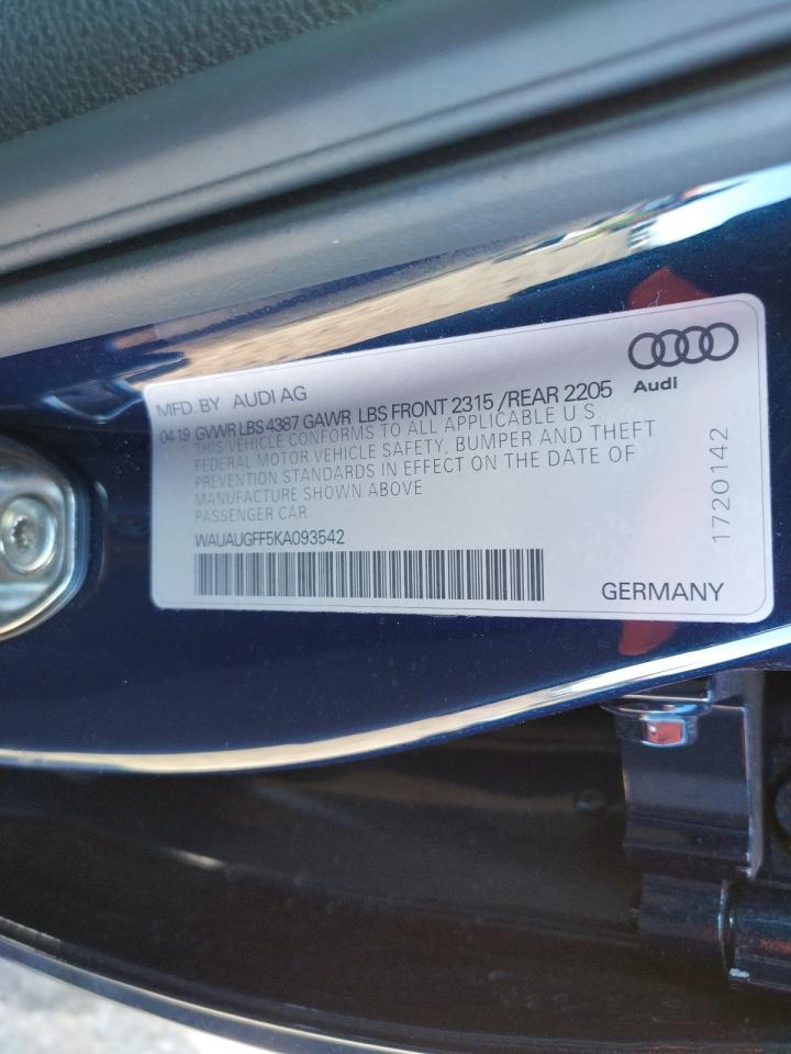 Photo 10 from auction – 2019 AUDI A3 PREMIUM with VIN WAUAUGFF5KA093542