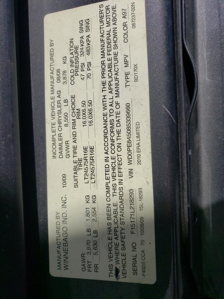 Photo 10 from auction – 2008 WINNEBAGO WINNEBAGO with VIN WD0PE845085339660