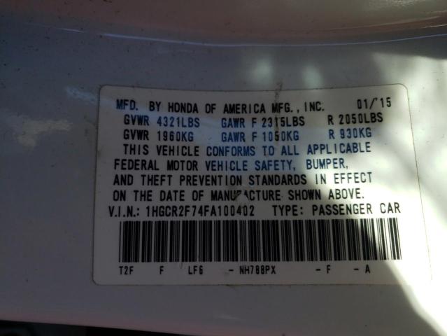 Photo 10 from auction – 2012 HONDA ACCORD EX with VIN 1HGCR2F74FA100402