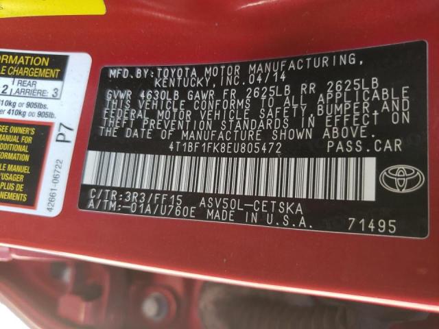 Photo 10 from auction – 2014 TOYOTA CAMRY L with VIN 4T1BF1FK8EU805472