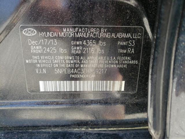 Photo 10 from auction – 2014 HYUNDAI SONATA GLS with VIN 5NPEB4AC3EH869217