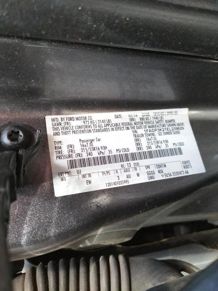 Photo 10 from auction – 2014 FORD FOCUS SE with VIN 1FADP3K21EL239629