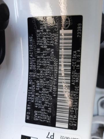 Photo 10 from auction – 2017 TOYOTA CAMRY LE with VIN 4T1BF1FK4HU803027
