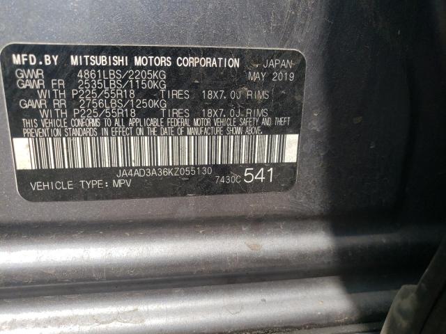 Photo 10 from auction – 2019 MITSUBISHI OUTLANDER with VIN JA4AD3A36KZ055130