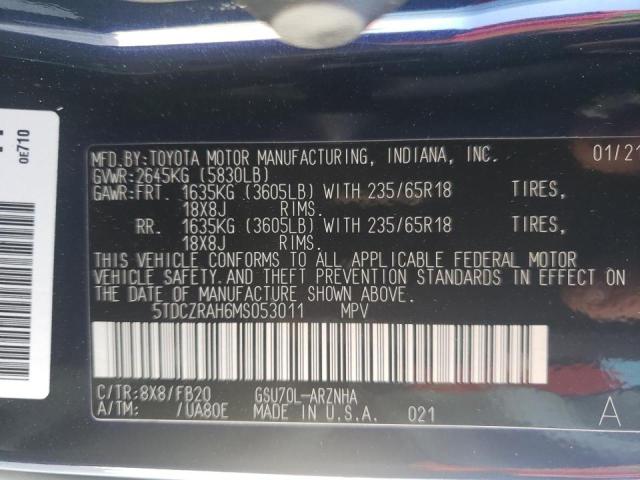 Photo 10 from auction – 2021 TOYOTA HIGHLANDER with VIN 5TDCZRAH6MS053011