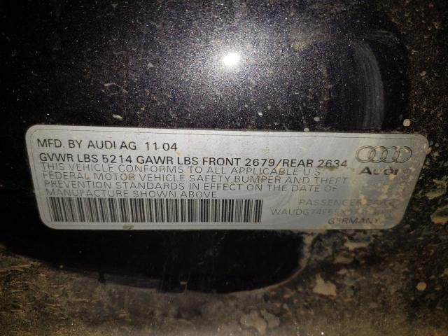Photo 10 from auction – 2005 AUDI A6 3.2 QUA with VIN WAUDG74F55N071030