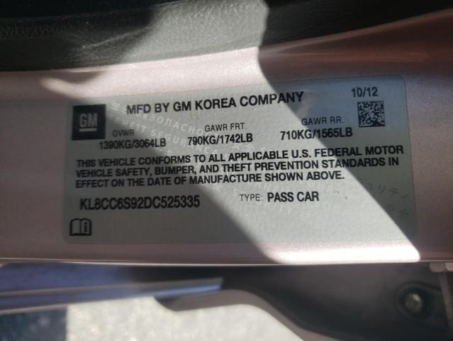 Photo 10 from auction – 2013 CHEVROLET SPARK 1LT with VIN KL8CC6S92DC525335