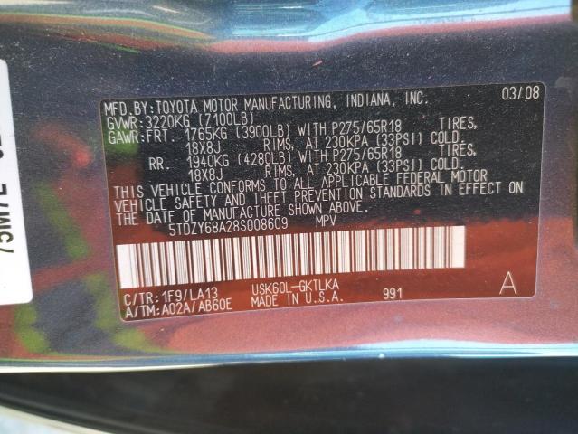 Photo 10 from auction – 2008 TOYOTA SEQUOIA LI with VIN 5TDZY68A28S008609