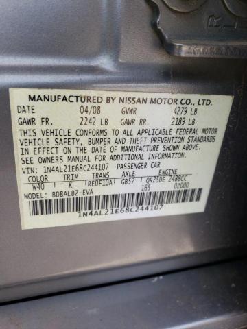 Photo 10 from auction – 2008 NISSAN ALTIMA 2.5 with VIN 1N4AL21E68C244107