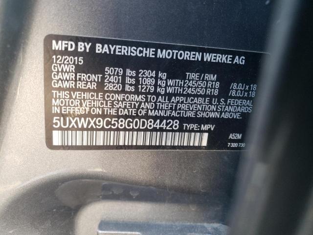Photo 10 from auction – 2016 BMW X3 XDRIVE2 with VIN 5UXWX9C58G0D84428