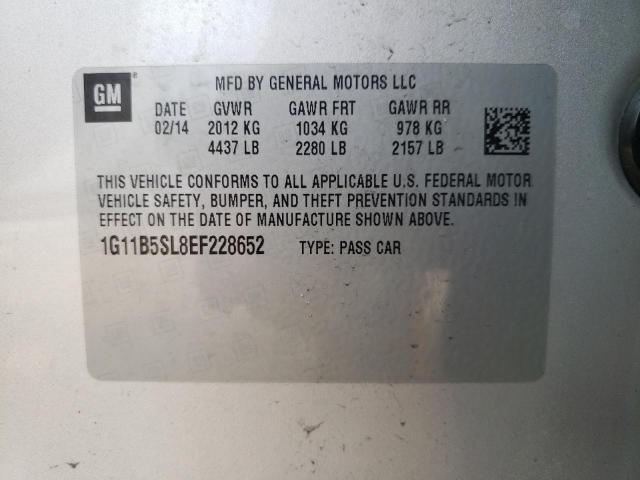 Photo 10 from auction – 2014 CHEVROLET MALIBU LS with VIN 1G11B5SL8EF228652