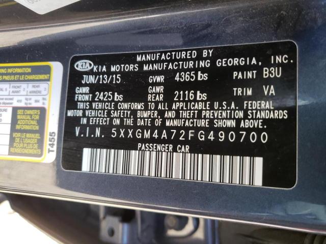Photo 10 from auction – 2015 KIA OPTIMA LX with VIN 5XXGM4A72FG490700