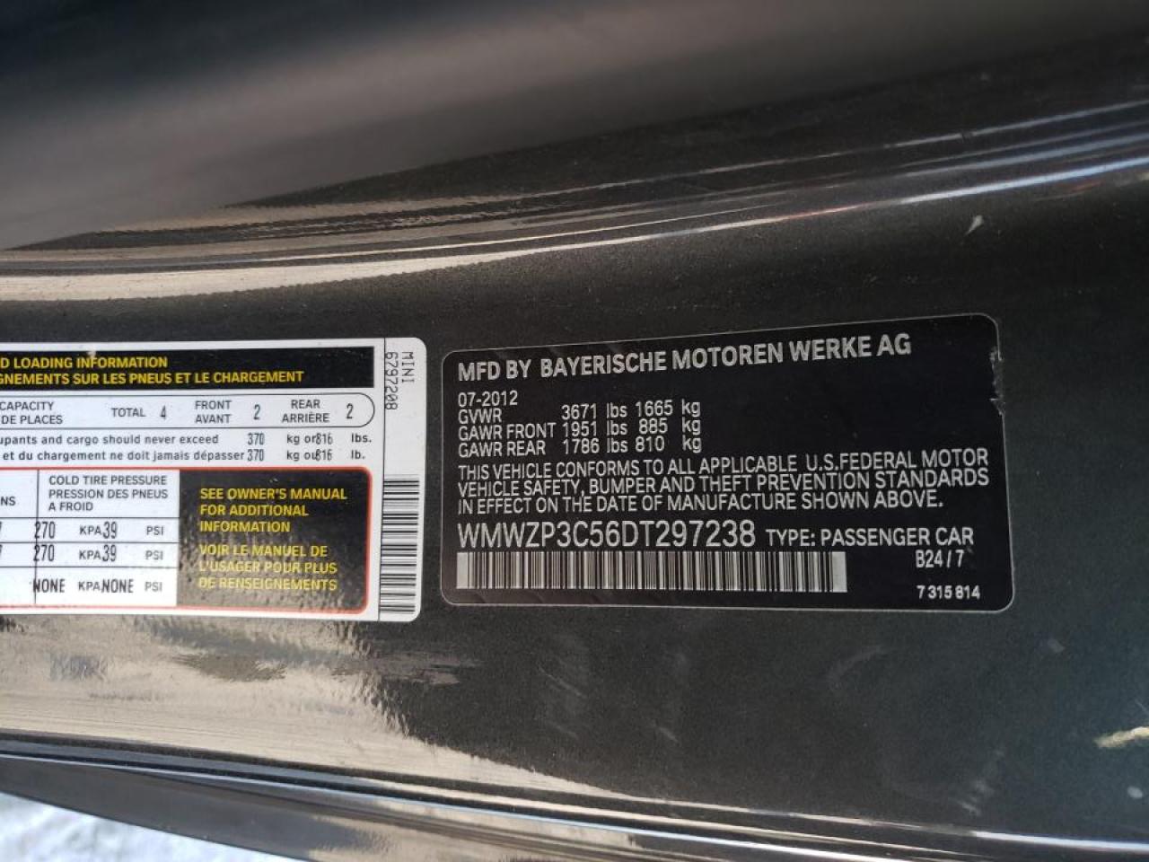 Photo 10 from auction – 2013 MINI COOPER S with VIN WMWZP3C56DT297238