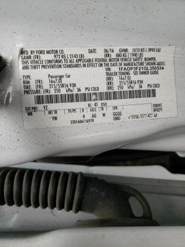 Photo 10 from auction – 2016 FORD FOCUS SE with VIN 1FADP3F21GL350534
