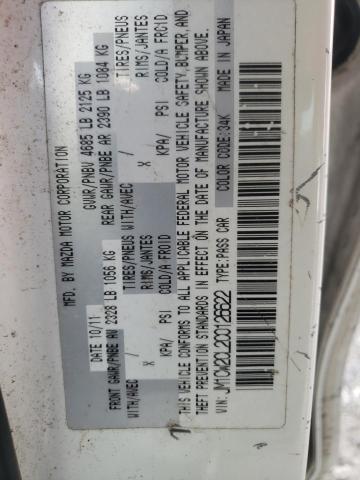 Photo 10 from auction – 2012 MAZDA 5 with VIN JM1CW2CL2C0126622