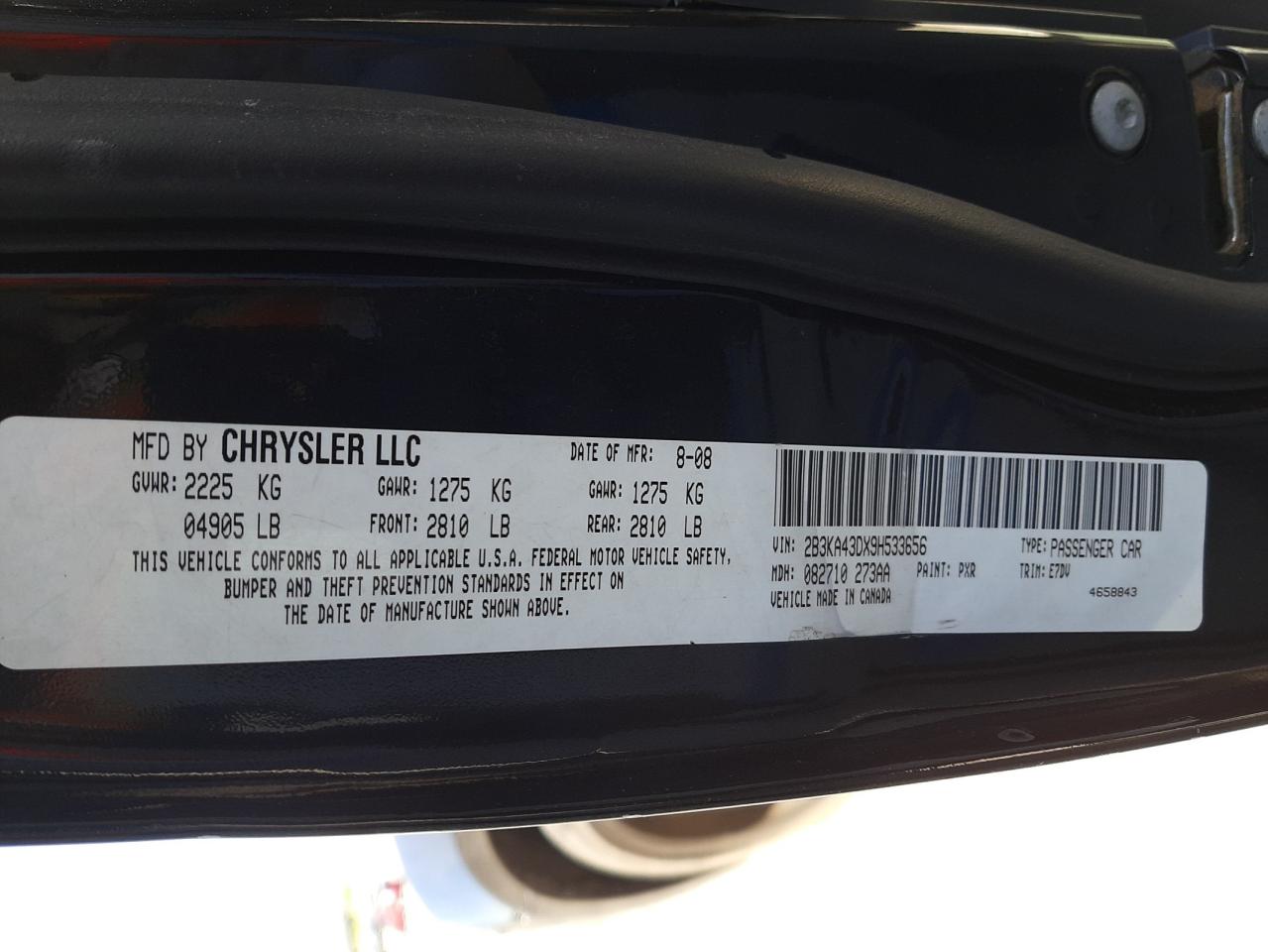 Foto 10 de la subasta – 2009 DODGE CHARGER con VIN 2B3KA43DX9H533656