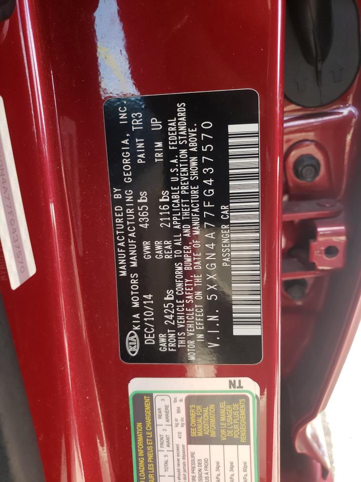 Photo 10 from auction – 2015 KIA OPTIMA EX with VIN 5XXGN4A77FG437570